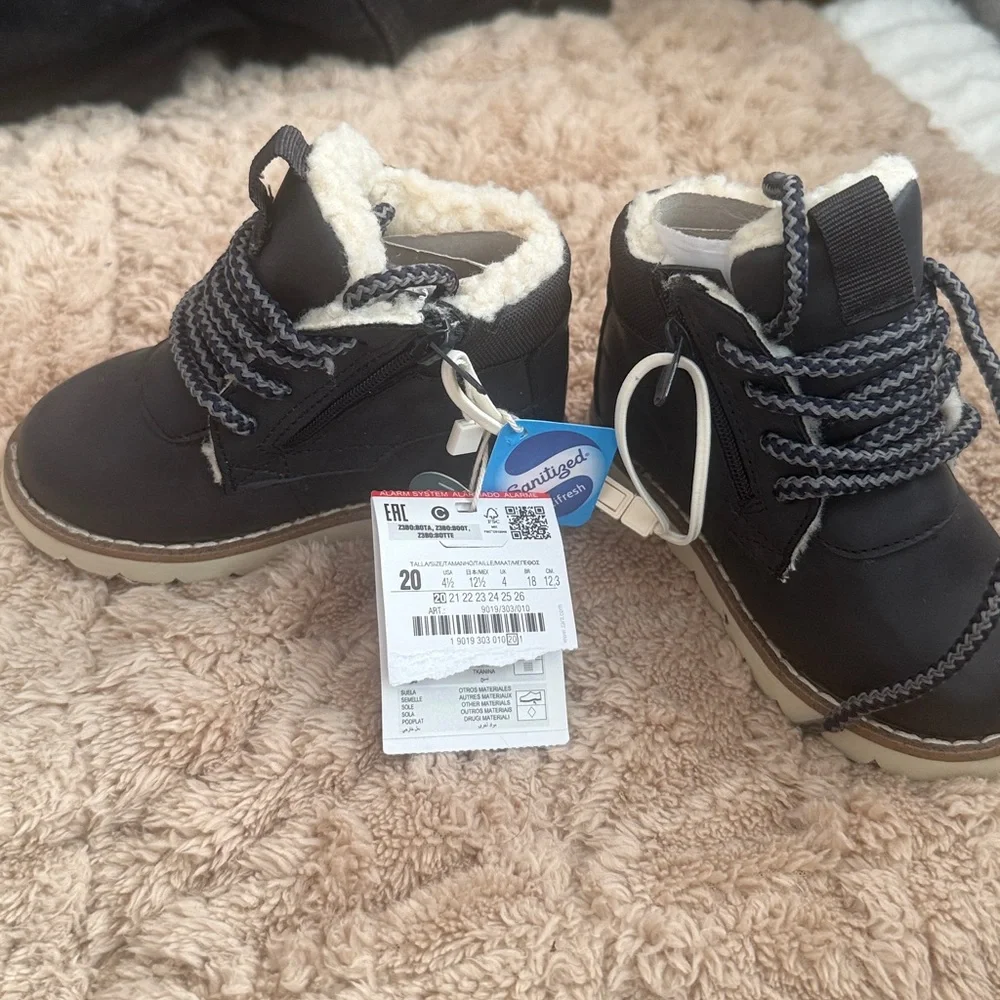 Zara Kids Toddler/Baby Boots NWT Navy Blue, Lined Size 4 1/2